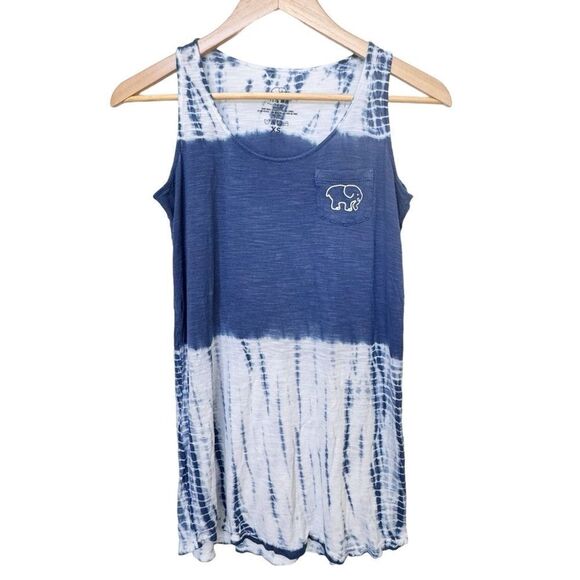 Ivory Ella Sleeveless Blue Tie Dye Elephant Pocket Swim Beach Pool Cover Up. XS. - Picture 1 of 8
